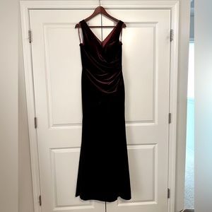 Revelry Dawson Velvet Bridesmaid Dress in Burgundy